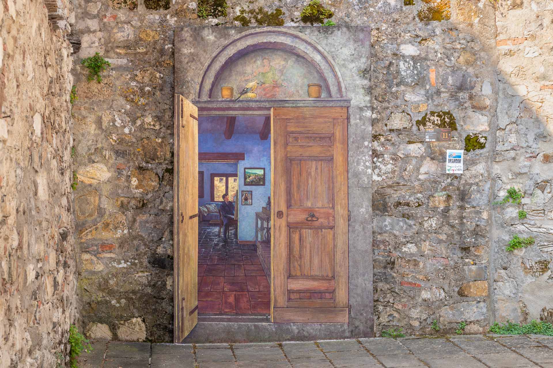 imago in villa - concorso internazionale di pittura trompe l'oeil - foto del dipinto la porta segreta di mario paolantonio