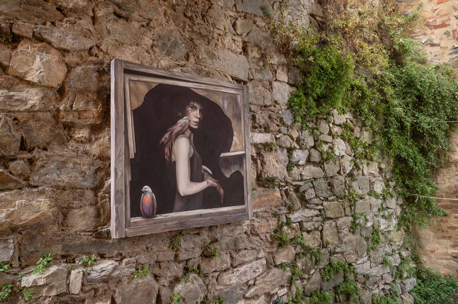 imago in villa - concorso internazionale di pittura trompe l'oeil - foto del dipinto mondo parallelo di selene crezzini