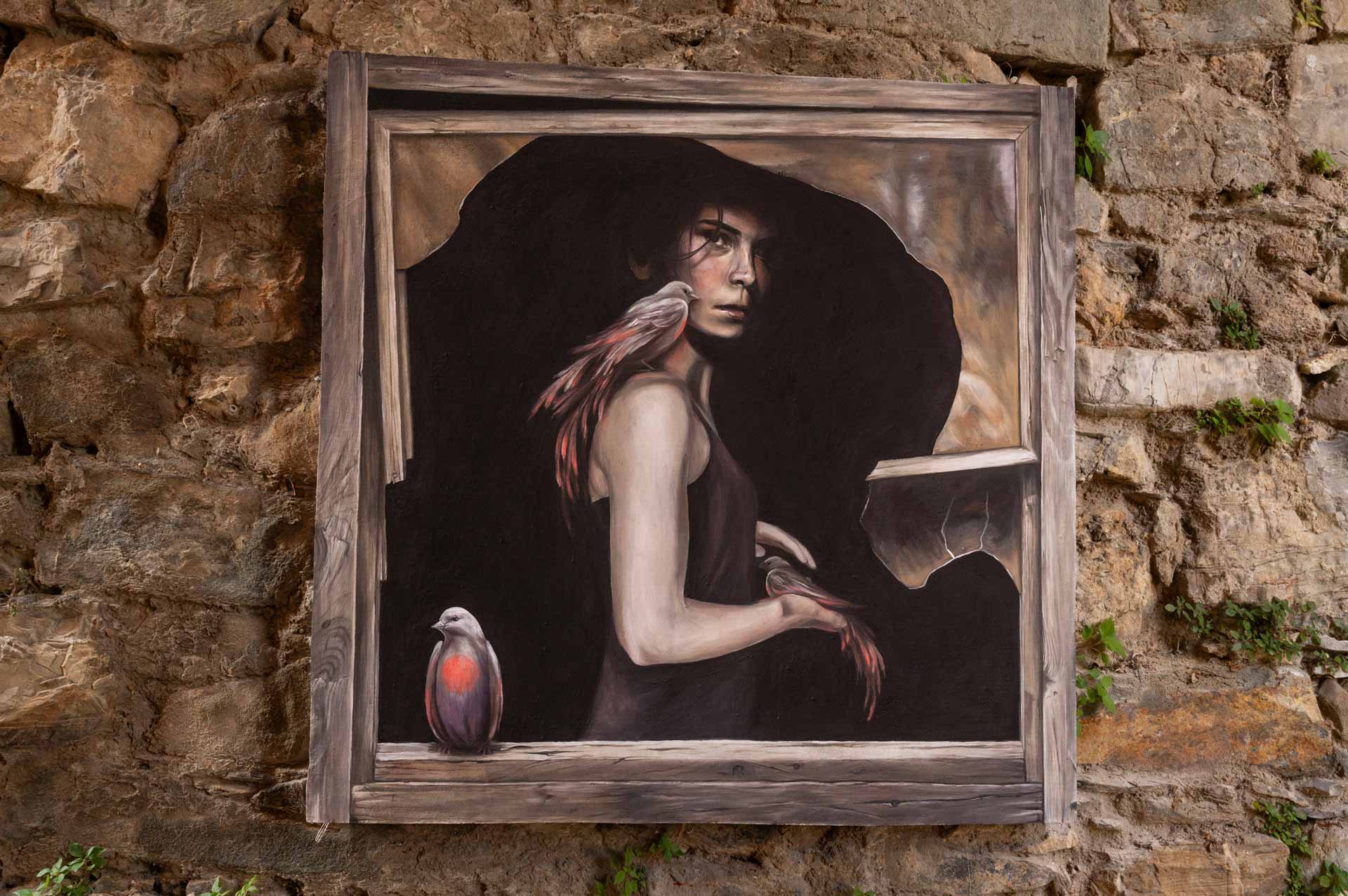 imago in villa - concorso internazionale di pittura trompe l'oeil - foto del dipinto mondo parallelo di selene crezzini