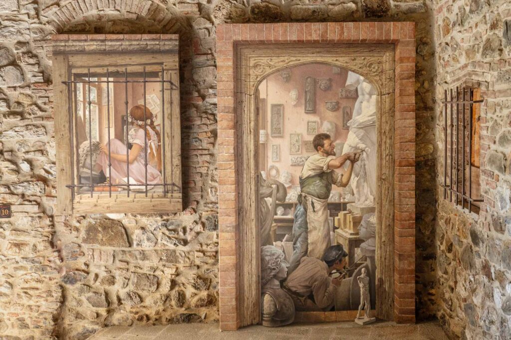 imago in villa - concorso internazionale di pittura trompe l'oeil - foto del dipinto i confini dell'arte di stefano lucà