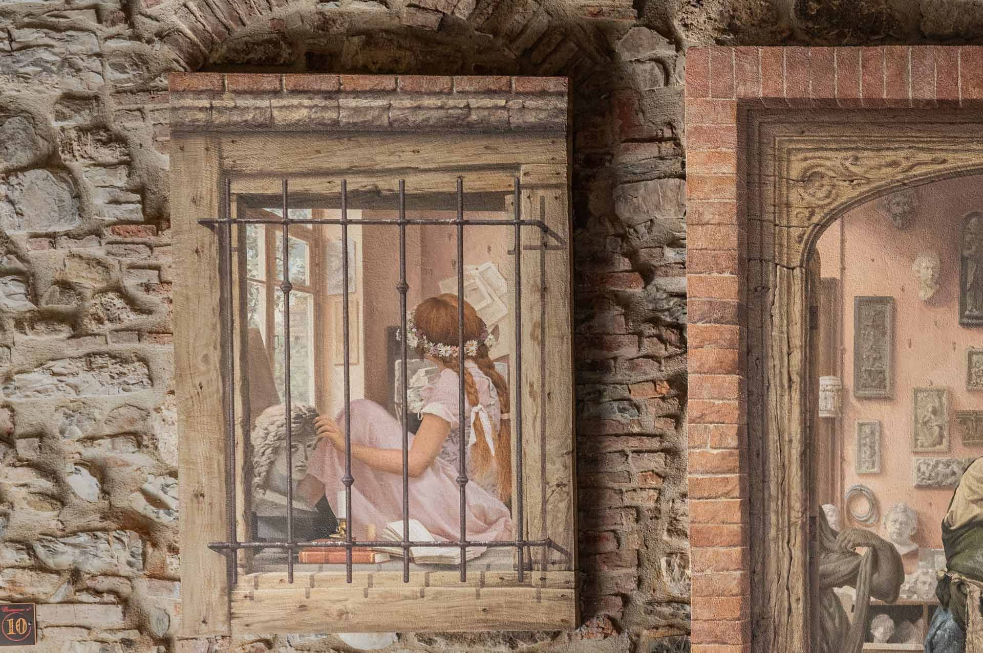 imago in villa - concorso internazionale di pittura trompe l'oeil - foto del dipinto i confini dell'arte di stefano lucà